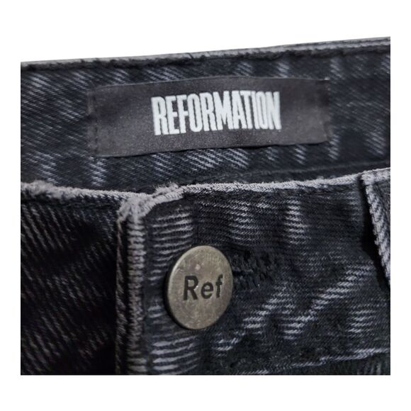 REFORMATION Seamed high-rise cigarette jeans Raw Hem Size 25 streetwear Punk - Picture 3 of 8